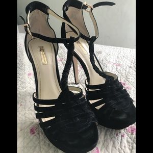 BCBG Generation Suede Platform Sandals Heels 9.5